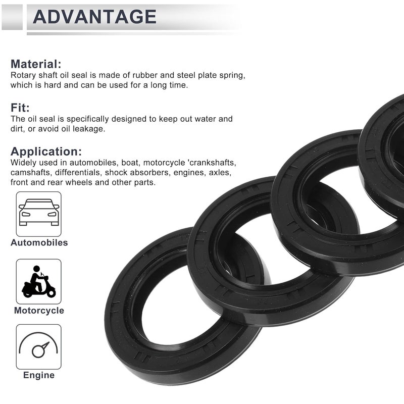 RATCHROLL Oil Seal TC Seal Ring Rotary Shaft Seal 28x44x7mm High Pressure Nitrile Rubber Black 5 Pcs - Image 4